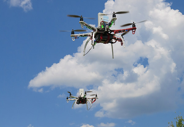 Flying drones carry life-saving technology