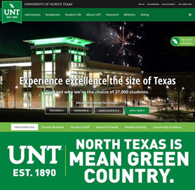 UNT web page redesign and billboard