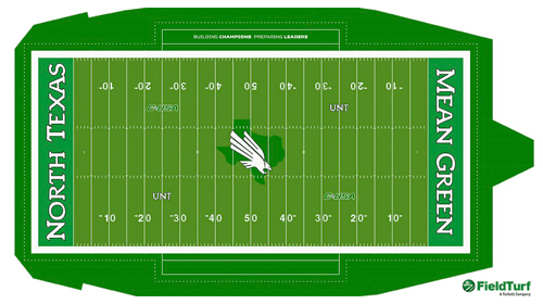 Graphic depicting the Apogee Stadium football field