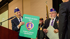 UNT veterans at a Staff Sack Lunch event